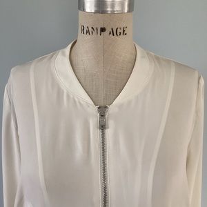 Express Ivory Cream Bomber Zip Up Jacket Size Small